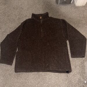 VTG American Eagle Sweater Mens XL Brown Fleece Sherpa Zip Outdoors‎